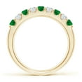 thumbnail image 2 of ANGARA Natural Shared Prong Emerald and Diamond Half Eternity Ring in 14K Yellow Gold for Women (Size-2.5mm) | May Birthstone, Birthday, Anniversary, Jewelry Gift for Women | Natural Emerald Ring, 2 of 8