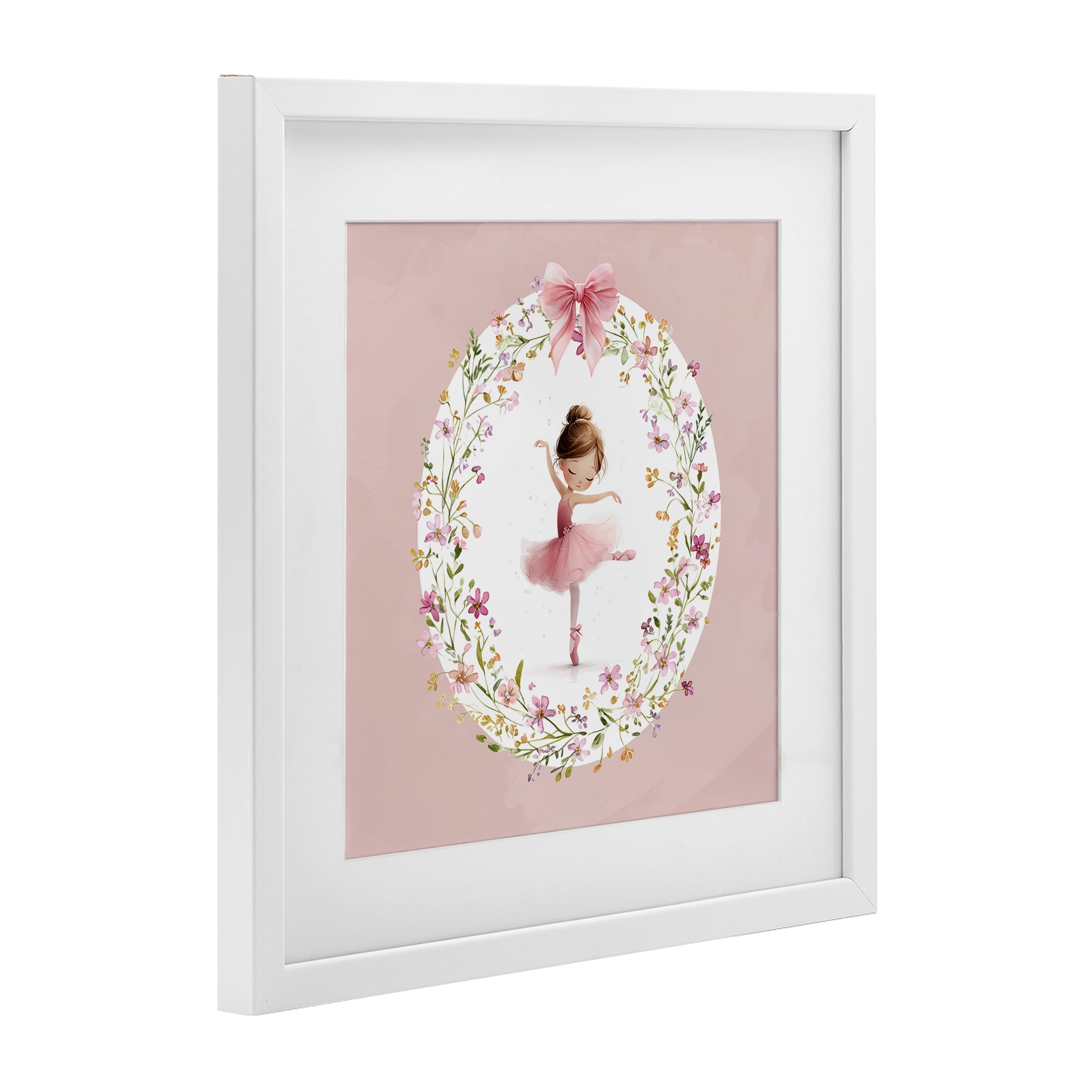 Stupell Industries Ballet Dancing Princess White Framed Print Under Glass, design by Christine Simpson Art