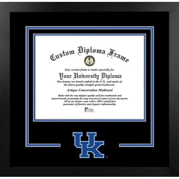 Kentucky Wildcats 11w x 8.5h Spirit Diploma Manhattan Black Frame with Bonus Campus Images Lithograph (value savings $59)