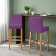 thumbnail image 2 of Dark Purple Bar Stool Cover Set of 4, Farmhouse Solid Purple Color Modern Art Stretch Bar Chair Cover, Removable Washable Pub Counter Stool Chair Slipcover for Kitchen Dining Room Pub Cafe, 2 of 9