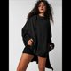 thumbnail image 4 of Sudadera con Capucha Extragrande para Mujer, Jersey con Mangas Murciélago y Cuello Redondo, Jersey con Diseño de Gofre Negro M, 4 of 10