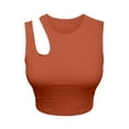 thumbnail image 3 of DuoJiaJ Ladies Hollow Sleeveless Round Neck Solid Color Suspenders Tight Slim Slim Backless Vest Body Shaping Underwear Women’s Cami Tanks, 3 of 4