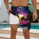 thumbnail image 2 of Pantalones Cortos para Hombre de Cintura Elástica con Bolsillos Pantalones de Playa de Impresión Casual, Poliéster Ligero de Moda para la Primavera Verano Al Aire Libre Y el Uso Diario, 2 of 5