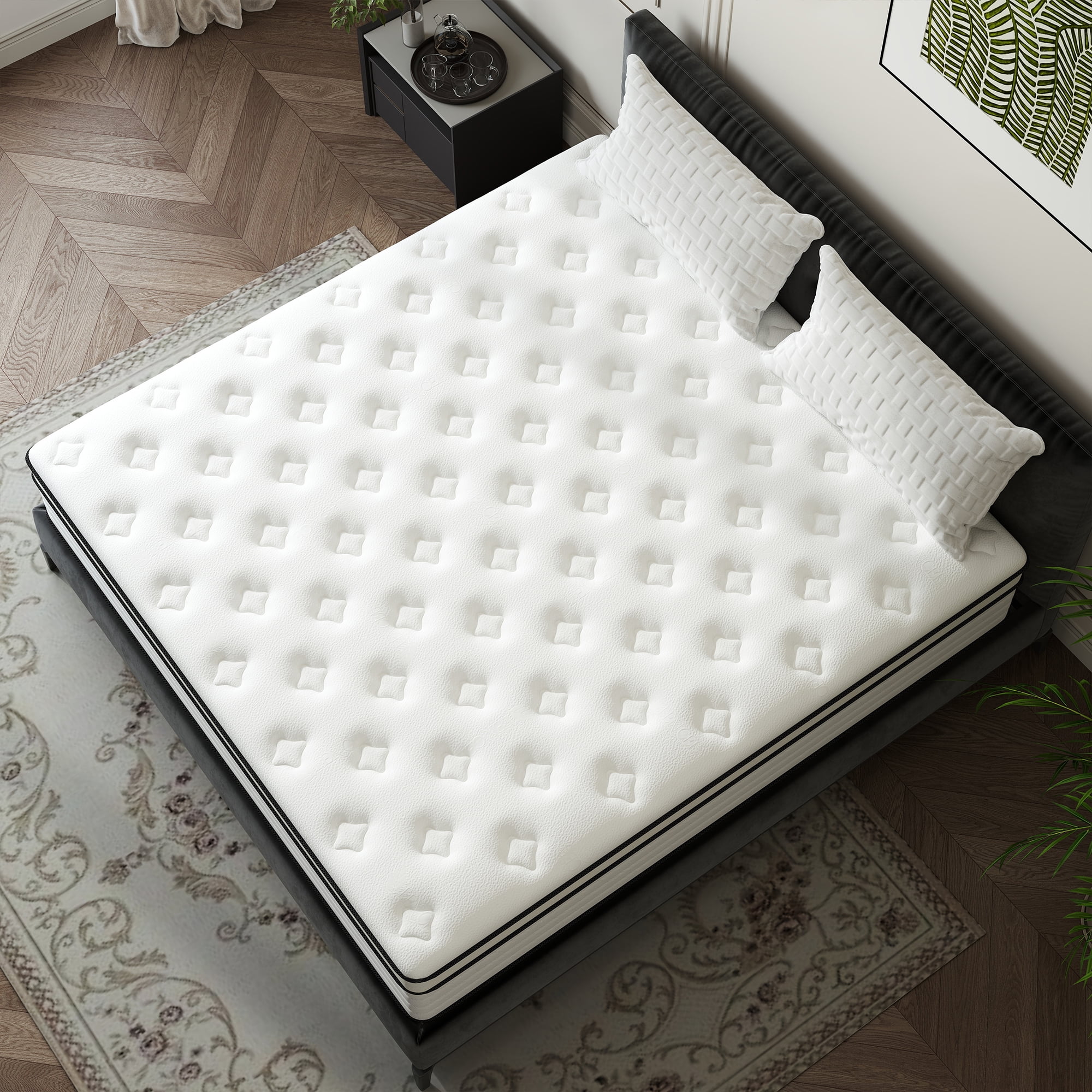 Yilicy 12 inch Full Hybrid Mattress, Gel Memory Foam Mattress in a Box, Pressure Relief