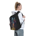 thumbnail image 6 of Lsque Purple Glowing Mushroom Pattern Adult Backpack – Durable & Lightweight PU Canvas Storage Bag , 15” Laptop Compartment, and Multiple Pockets, 6 of 7