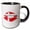 Black/White, variant on 3drose, Female Lips, the Flag of Denmark. a Splendid Patriotic Gift for You, 11oz Two-tone Red Mug
