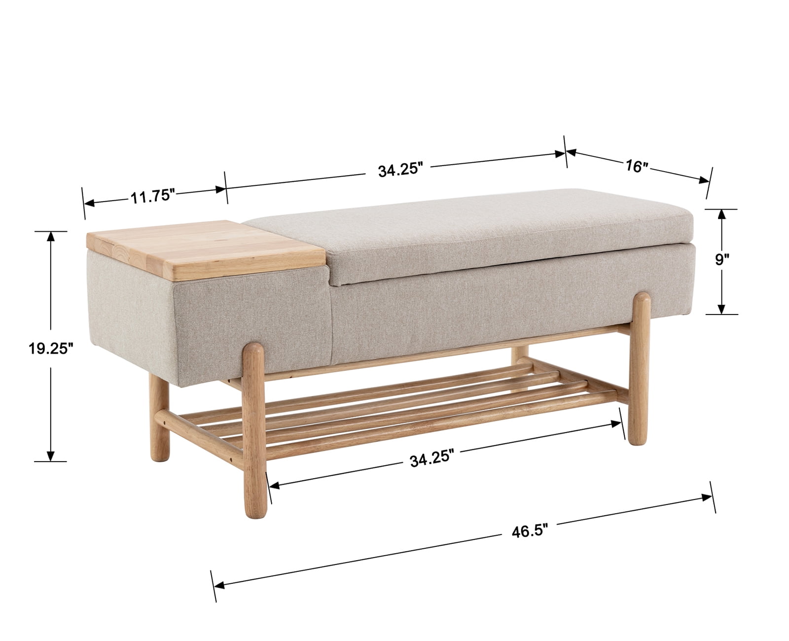 Guyou Storage Bench Ottoman with Shoe Rack, Coffee Liberia Ubuy