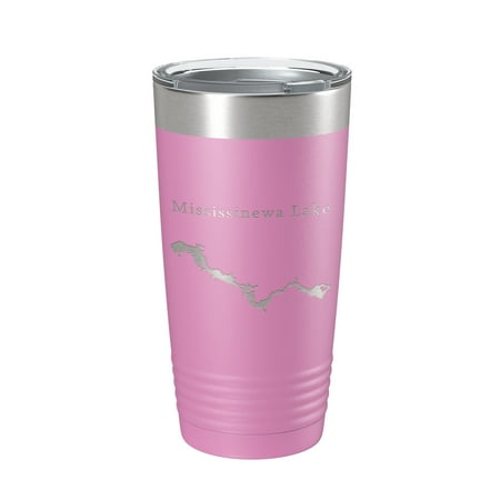 

Mississinewa Lake Map Tumbler Travel Mug Insulated Laser Engraved Coffee Cup River Indiana 20 oz Light Purple