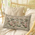 thumbnail image 4 of Beige Spring Floral Pillow Covers, Linen Long Throw Pillow Case, Elegant Pastoral Flowers Birds Watercolor Holiday Pillow Protector Decorative Cushion Cover for Living Room/Bedroom 16" x 24", 4 of 8