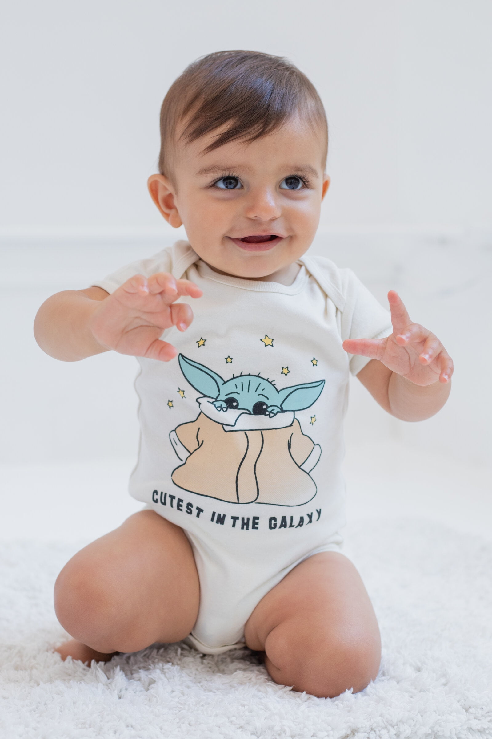 Star Wars Yoda R2-D2 Chewbacca Newborn Baby Boys 3 Pack Bodysuits Newborn to Infant