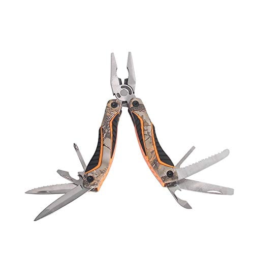 AceCamp 11-in-1 Camo Multi-Tool Pocket Knife Stainless Steel Camouflage Blade Pliers Wires Screwdrivers for Camping Hiking Survival Emergency Outdoors
