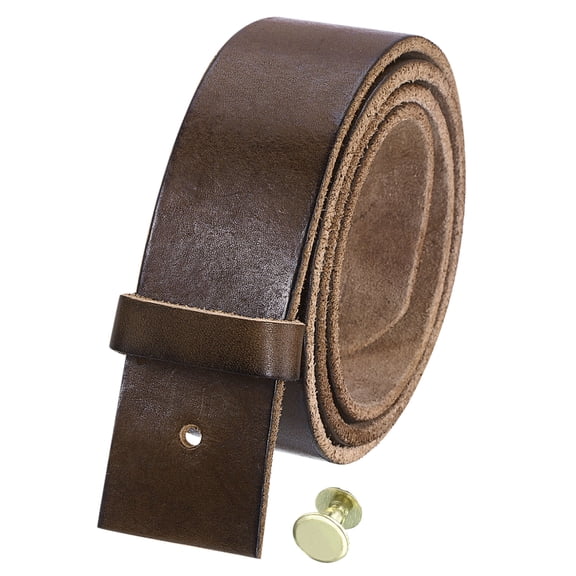Men Leather Belt Strap, 1.5" Width with Snap for Pin Buckle Belts (105cm, Coffee)
