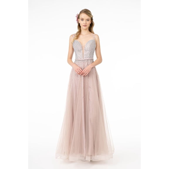 Women's Elizabeth K Embellished Dress Gl2892 Mauve Size 3XL