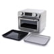 thumbnail image 1 of GreenPan Bistro Horno para freír al aire 9 en 1 de acero inoxidable, bandeja para hornear antiadherente, rejilla y cesta de acero inoxidable, calentamiento rápido, preajustes multifunción, mango frío, 1 of 5