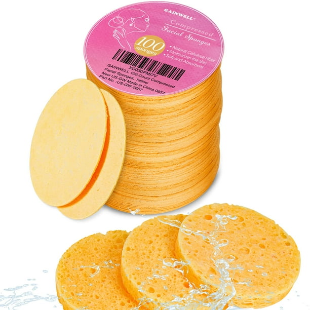 Esponjas faciales GAINWELL comprimidas para spa personal, 100 unidades