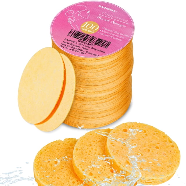 Esponjas faciales GAINWELL comprimidas para spa personal, 100 unidades