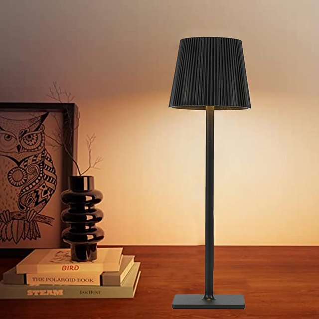 Lámpara De Mesa Lámpara Carga Mesa Art Atmosphere USB Plisado Night Light (2000mAh) Negro Likrtyny Para estrenar