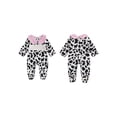 thumbnail image 2 of BemeyourBBs Western Baby Girl Cowgirl Outfit Newborn Hosptial Coming Home Outfits Infant Footed Romper Doll Collar Boots Cow Print Long Sleeve Footie Jumpsuit Fall Winter Spring Clothes, 2 of 9