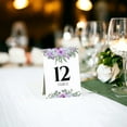 thumbnail image 2 of Purple Flower Design Table Number Cards Double Sided Party Table Numbers for Reception Baby Shower Anniversary Birthday Bridal Party 4x6 50 Pcs, 2 of 3