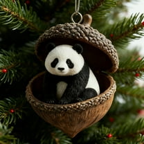 WKSCLPAI Forest Animal Acorn Ornaments, Christmas Ornaments Cozy Forest Animal Pinecone Design, Cute Woodland Creature Figurine for Xmas Tree Decorations, Animal Lovers Gift, Home Decor