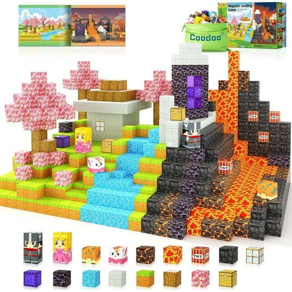 Magnetic Blocks - Build Mine Magnet World Magic Portal Set, Magnetic Tiles Building Blocks Toddler Toys STEM Sensory Outdoor Toys for 3+ Year Old Boys & Girls, Creative Kids Games Kids Toys