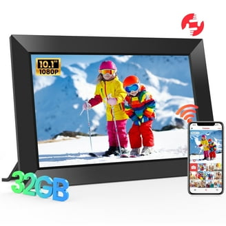 Jazeyeah 10.1 inch Digital Picture Frame 32GB Memory Wood Wifi
