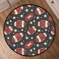 thumbnail image 6 of CURLYOOT Round Rug 3ft Football Sports Area Rug, Washable Circle Mat Non Slip Floor Carpet Mat, Soft Indoor Rugs for Entryway Living Room Dining Room Bedroom, 6 of 7