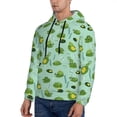thumbnail image 3 of Balery Froggs In The Lake Pattern Mens Hoodie Kangaroo Pocket Hoodie Pullover Hooded Sweatshirt Ideal for Daily Wear Travel and Home-Medium, 3 of 7