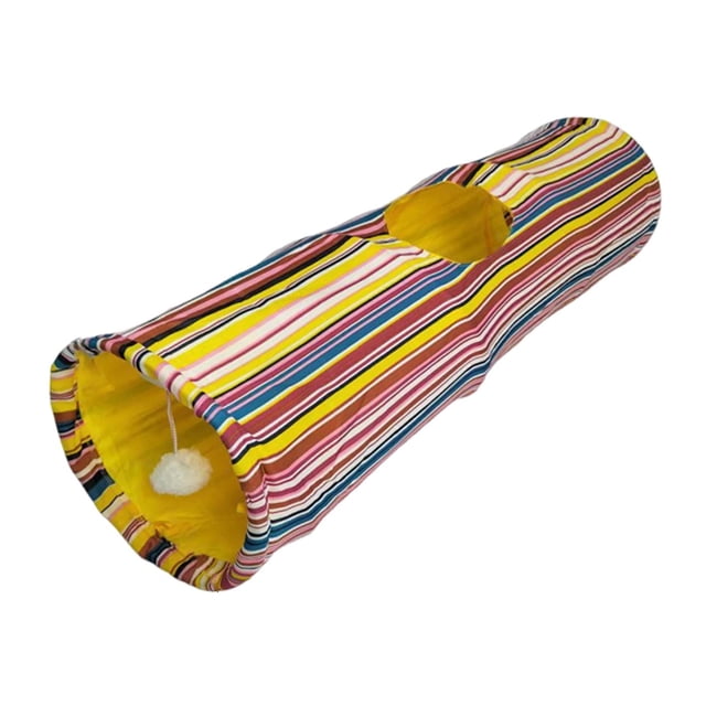 Almencla Cat Tunnel Foldable Hideaway Cave Rug Channel Tube for Indoor Cats Puppy Pet Yellow
