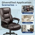thumbnail image 3 of Furmax High-back Executive Office Chair With Lumbar Support Height Adjustable Swivel Seat PU Leather, Brown, 3 of 7