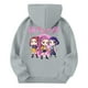 thumbnail image 3 of Moonsky Sudadera con capucha y cordón HUNTRX, estampado de grupo de chicas coreanas, jersey corto, suave y cómodo, top de manga larga para primavera y otoño. Gris claro 120, 3 of 4