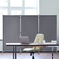 thumbnail image 3 of YODOLLA 3 Panel Room Divider 6 FT Tall Folding Privacy Screen Fabric Office Partition - Light Gray, 3 of 8