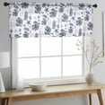 thumbnail image 2 of Navy Blue Coastal Valance Curtains for Kitchen/Living Room/Bathroom/Bedroom Window, Rod Pocket Small Topper Half Short Window Curtains Voile Sheer Scarf, Coral Shell Summer Beach Nautical 60"x18", 2 of 8