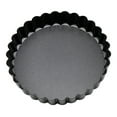 thumbnail image 4 of 6 Pack Tart Tins with Loose Base, 4 inch Removable Bottom Non Stick Round Carbon Steel Black Pans Quiche Set for Cheesecakes Pie Pizza Pan, 4 of 9