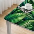 thumbnail image 4 of COMIO Tropical Leaf Body Green Palm Leaves Summer Exotic Jungle Floral Washable Tablecloth for Home Kitchen Outdoor Decoration White, 4 of 7