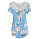 thumbnail image 5 of Blusa corta con cuello redondo y estampado de retazos de encaje a la moda para mujer Pompotops  hfajkhk133555, 5 of 6