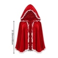 thumbnail image 7 of Christmas Hooded Cloak Red Cape Women Short Shawl Outfit Accessories for Christmas Party, 7 of 7