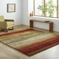 thumbnail image 4 of Carolina Weavers  Carolina Wild Dusk to Dawn Stain Resistant Area Rug Brown 5'3" x 7'6" 5' x 8' Indoor, Shag Living Room, Bedroom, Dining Room Blue, 4 of 5