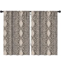 Blackout Kids Curtains,Boho Black and White Ethnic Pattern Childrens Insulated Curtains Set Of 2,Bedroom Essentials,Toddler Room Decor 52x84in(132x213cm)