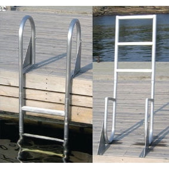 New Welded Heavy Duty Aluminum Flip-up Ladders dock Edge 2023-f Steps 3