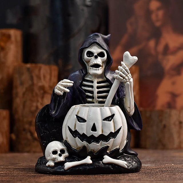 BKER Halloween Pattern Decoration House Decoration Witch Skeleton Resin Crafts Party Decoration Props