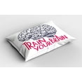 thumbnail image 2 of Ambesonne Inspirational Pillow Sham 2 Pack, Humour Words, 36"x20", Pink Dark Blue, 2 of 3