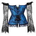 thumbnail image 3 of Renaissance Corset For Women Lace Long Sleeves Corset Top Victorian Overbust Corset Off Shoulder Corselet, 3 of 5