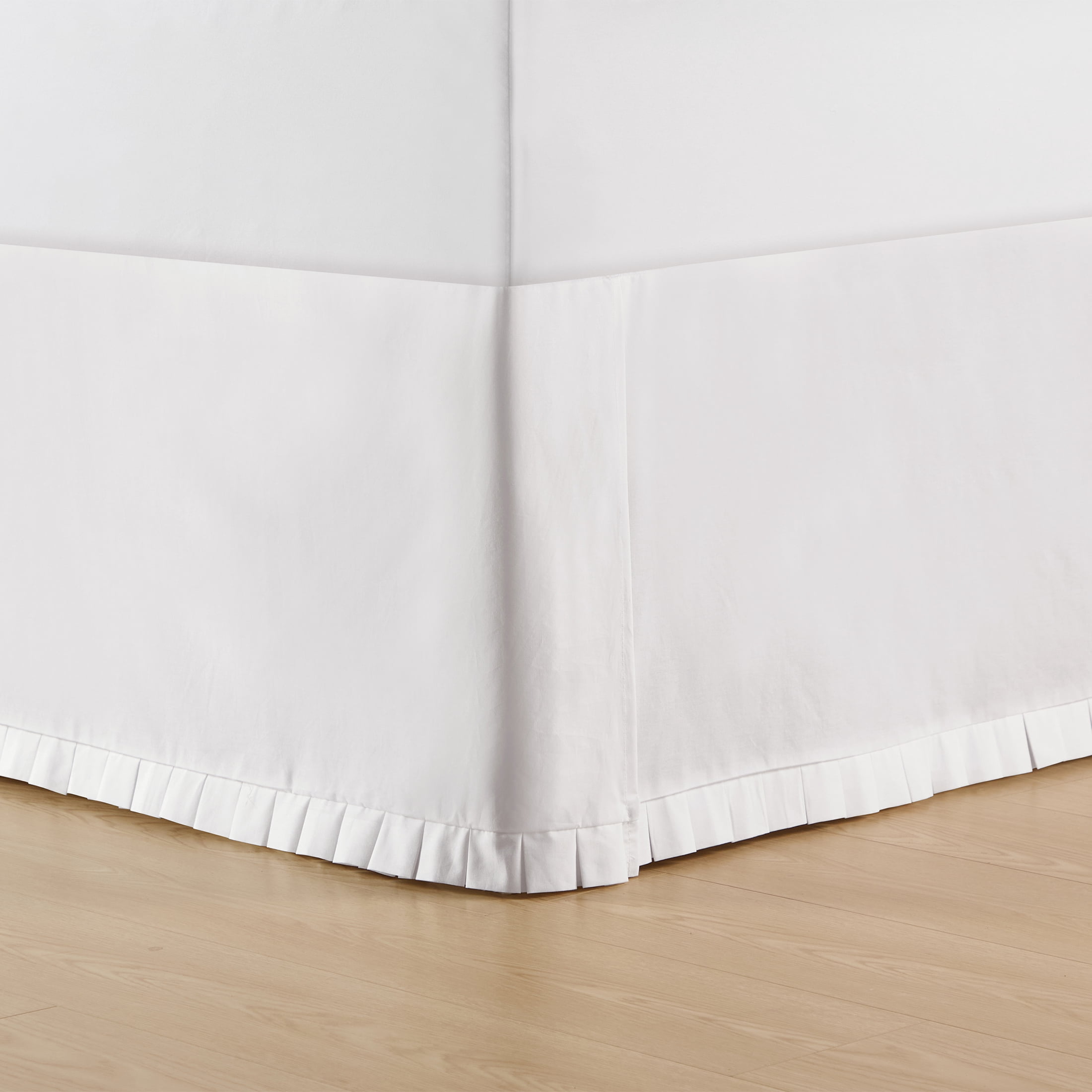 My Texas House White Box Pleat Bedskirt Cotton Bed Skirt, Queen