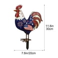 thumbnail image 3 of Dongrere 4th of July Rooster Garden Stake, Patriotic Metal Yard Art with American Flag, Chicken Ground Stake for Memorial Day, Independence Day Outdoor Decor, 7.8x11.8 Inch, 3 of 9