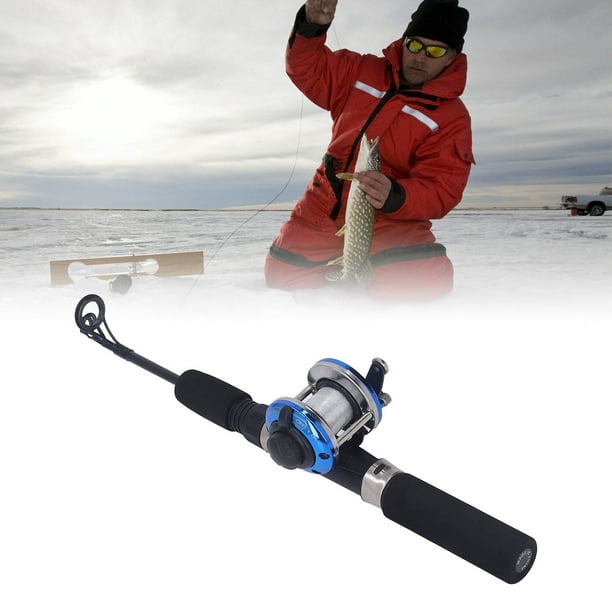 Fishing Rod Reel Combo Full Kit, Ice Fishing Rod Reel Hooks Combo Outdoor  Winter 3 Section Carbon Ice Fishing Rod Sea Fishing Tackle Accessories 