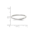 thumbnail image 2 of White Sterling Silver Ring Band Wedding Comfort 2mm Fit Size 5.5, 2 of 2