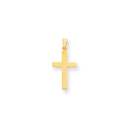 14k Yellow Gold Engravable Polished Latin Cross Pendant
