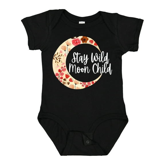 Inktastic Baby Stay Wild Moon Child Crescent Moon with Flowers Girls Baby Bodysuit
