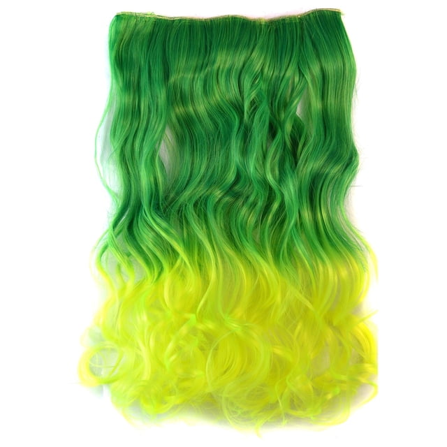 Clip Hair Wig Female Hair Extension Piece Color Gradient Five Clip Wig Piece Big Wave Long Curly Hair